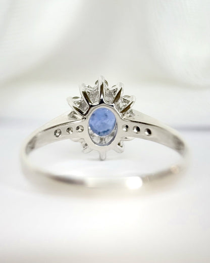 Bague Marguerite Saphir 0.55 carat &amp; Diamants "Margot" - Elliade Paris