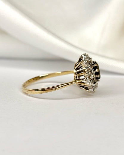 Bague Marguerite Saphir 0.56 carat &amp; Diamants "Olivia" - Elliade Paris