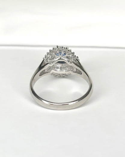 Bague Marguerite Saphir 0.60 carat &amp; Diamants 0.30 carat "Lana" - Elliade Paris