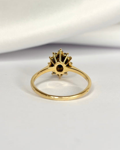 Bague Marguerite Saphir 0.60 carat &amp; Diamants "Aurora" - Elliade Paris