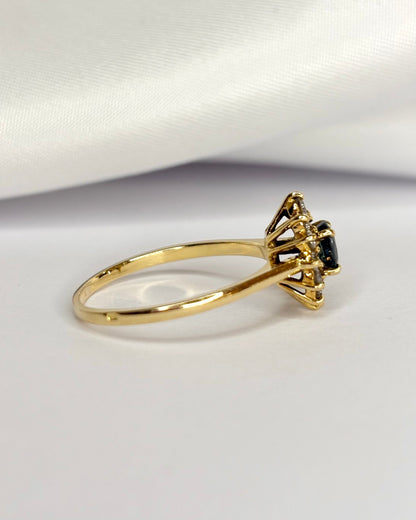 Bague Marguerite Saphir 0.60 carat &amp; Diamants "Aurora" - Elliade Paris