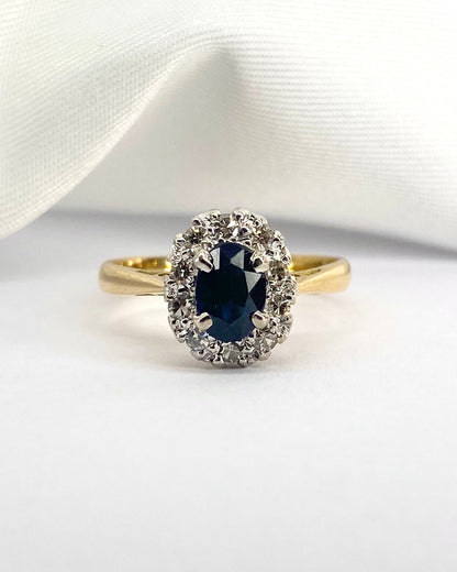 Bague Marguerite Saphir 0.60 carat &amp; Diamants "Jade" - Elliade Paris