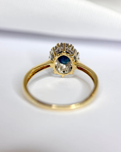 Bague Marguerite Saphir 0.69 carat &amp; Diamants 0.70 carat "Estelle" - Elliade Paris