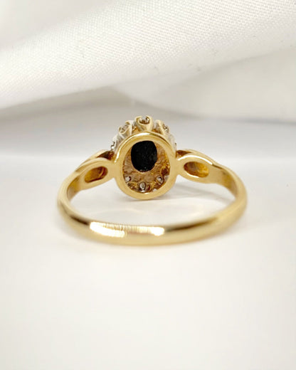 Bague Marguerite Saphir 0.70 carat &amp; Diamants "Chloé" - Elliade Paris
