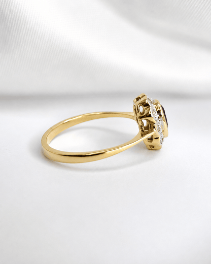 Bague Marguerite Saphir 0.70 carat &amp; Diamants "Tara" - Elliade Paris