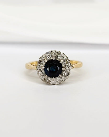 Bague Marguerite Saphir 0.76 carat &amp; Diamants "Kate" - Elliade Paris