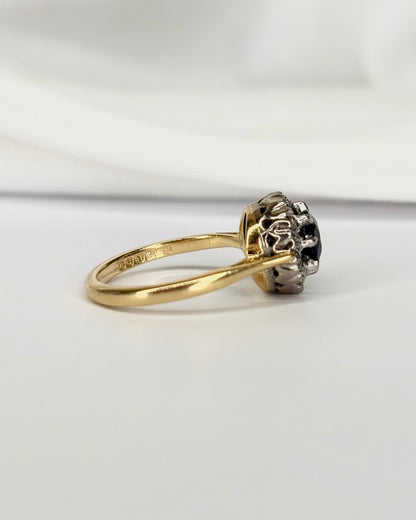 Bague Marguerite Saphir 0.76 carat &amp; Diamants "Kate" - Elliade Paris