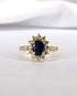Bague Marguerite Saphir 0.80 carat & Diamants 0.48 carat "Milie" - Elliade Paris