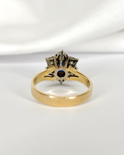 Bague Marguerite Saphir 0.80 carat &amp; Diamants 0.60 carat "Lou" - Elliade Paris