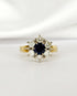 Bague Marguerite Saphir 0.80 carat & Diamants 0.60 carat "Lou" - Elliade Paris