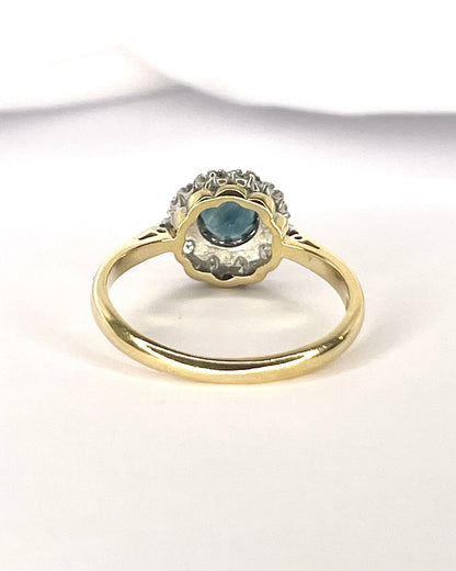 Bague Marguerite Saphir 0.80 carat &amp; Diamants "Célia" - Elliade Paris