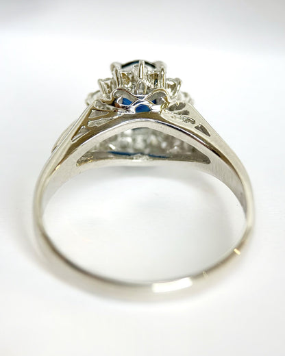 Bague Marguerite Saphir 0.85 carat &amp; Diamants 0.21 carat "Clarisse" - Elliade Paris
