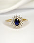 Bague Marguerite Saphir 0.85 carat & Diamants 0.32 carat "Adriana" - Elliade Paris