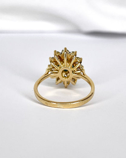 Bague Marguerite Saphir 0.85 carat &amp; Diamants 0.42 carat "Anna" - Elliade Paris