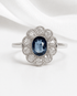 Bague Marguerite Saphir 0.85 carat & Diamants 0.70 carat "Laurine" - Elliade Paris