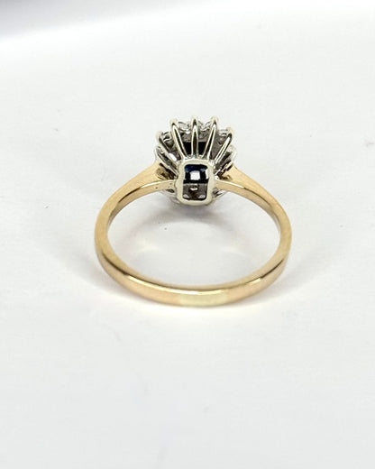 Bague Marguerite Saphir 0.87 carat &amp; Diamants "Germaine" - Elliade Paris