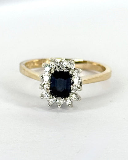 Bague Marguerite Saphir 0.87 carat &amp; Diamants "Germaine" - Elliade Paris