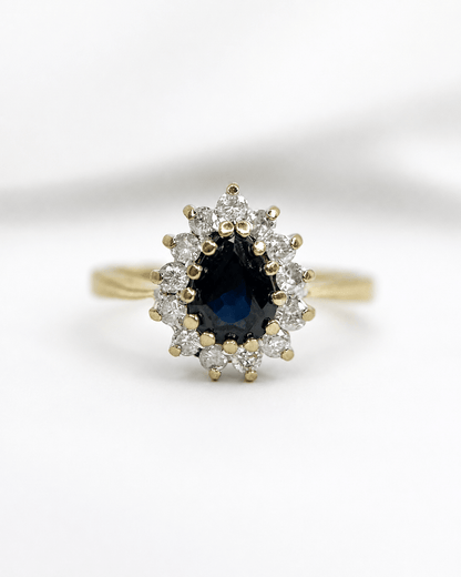 Bague Marguerite Saphir 0.98 carat &amp; Diamants 0.26 carat "Lou" - Elliade Paris
