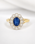 Bague Marguerite Saphir 0.98 carat & Diamants 0.48 carat "Laurène" - Elliade Paris