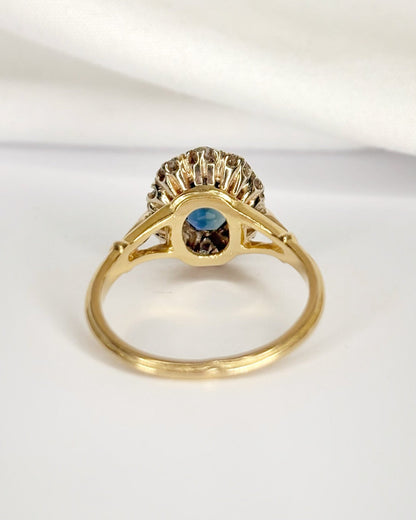 Bague Marguerite Saphir 0.98 carat &amp; Diamants 0.52 carat "Léane" - Elliade Paris