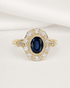 Bague Marguerite Saphir 0.98 carat & Diamants 0.52 carat "Léane" - Elliade Paris