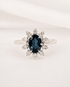 Bague Marguerite Saphir 1 carat & Diamants 0.25 carat "Loreleï" - Elliade Paris