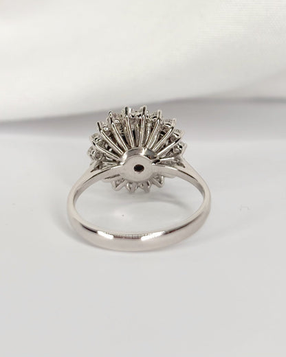 Bague Marguerite Saphir 1 carat &amp; Diamants 0.30 carat 4.6g "Jeanne" - Elliade Paris