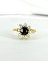 Bague Marguerite Saphir 1 carat & Diamants 0.32 carat "Dorine" - Elliade Paris