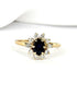 Bague Marguerite Saphir 1 carat & Diamants 0.33 carat "Meredith" - Elliade Paris