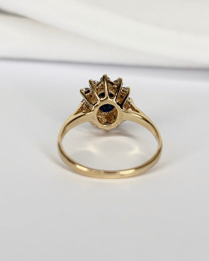 Bague Marguerite Saphir 1 carat &amp; Diamants 0.36 carat "Sianne" - Elliade Paris