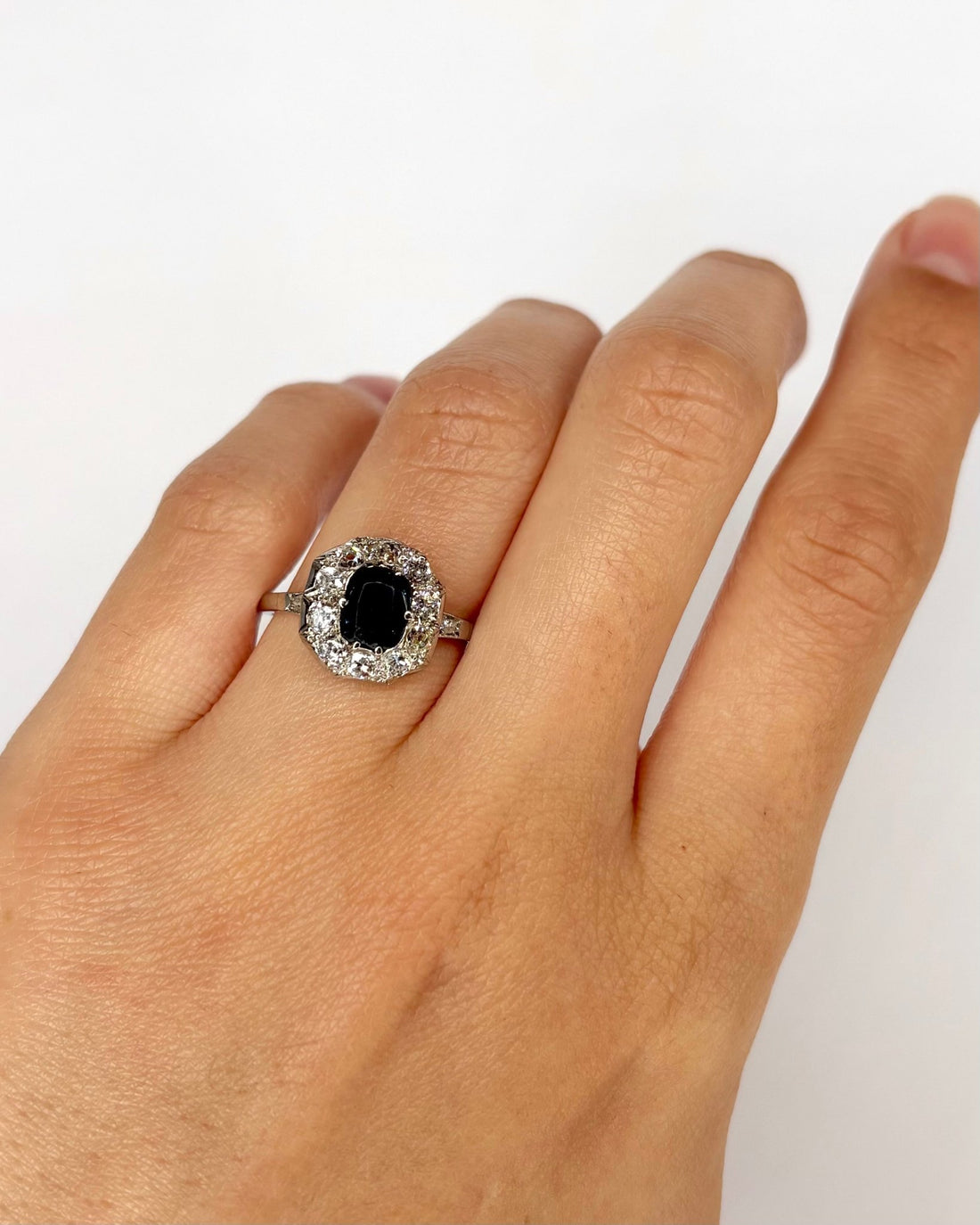 Bague Marguerite Saphir 1 carat &amp; Diamants 0.65 carat "Lavigna" - Elliade Paris