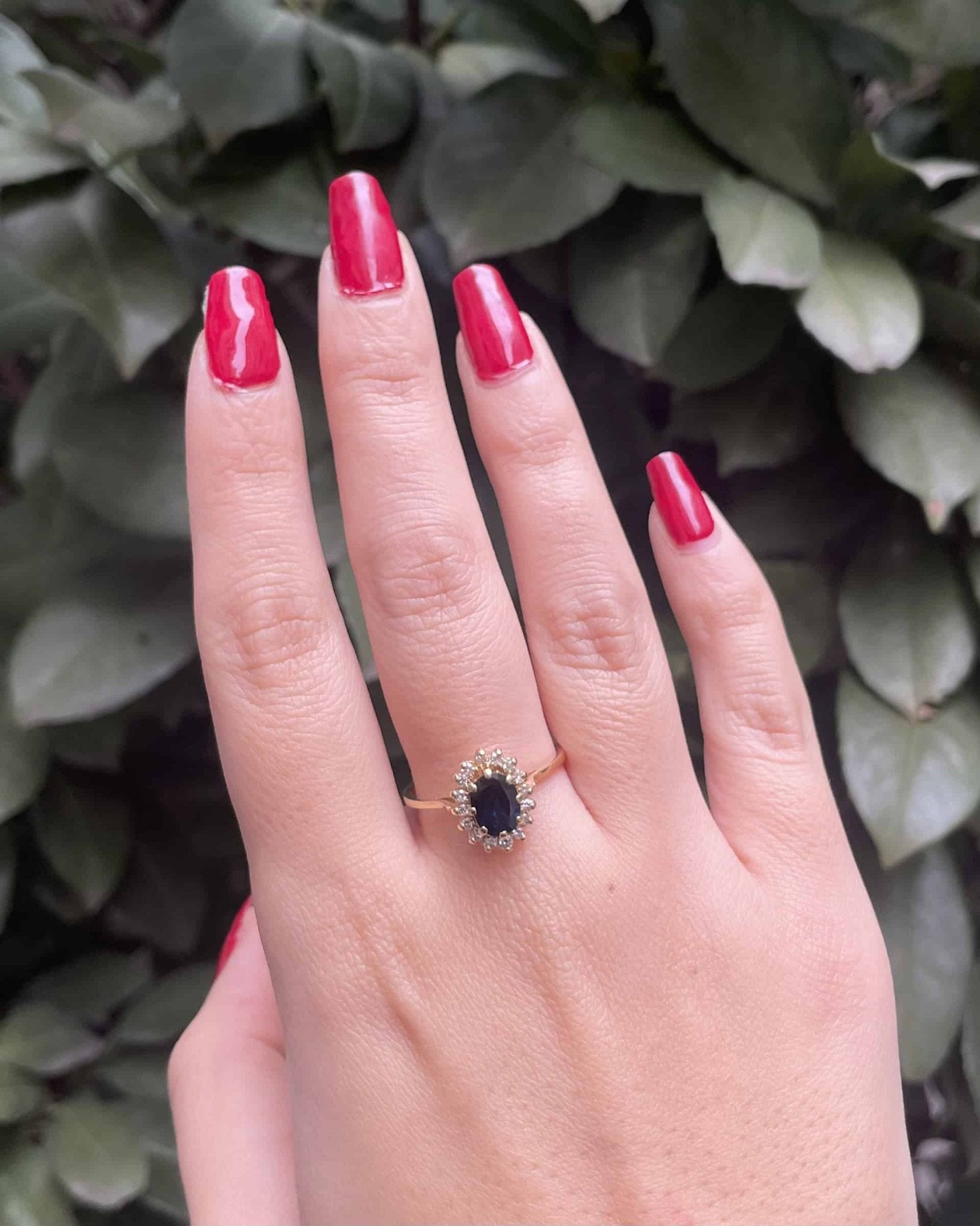 Bague Marguerite Saphir 1 Carat &amp; Diamants &quot;Carolina&quot; - Elliade Paris