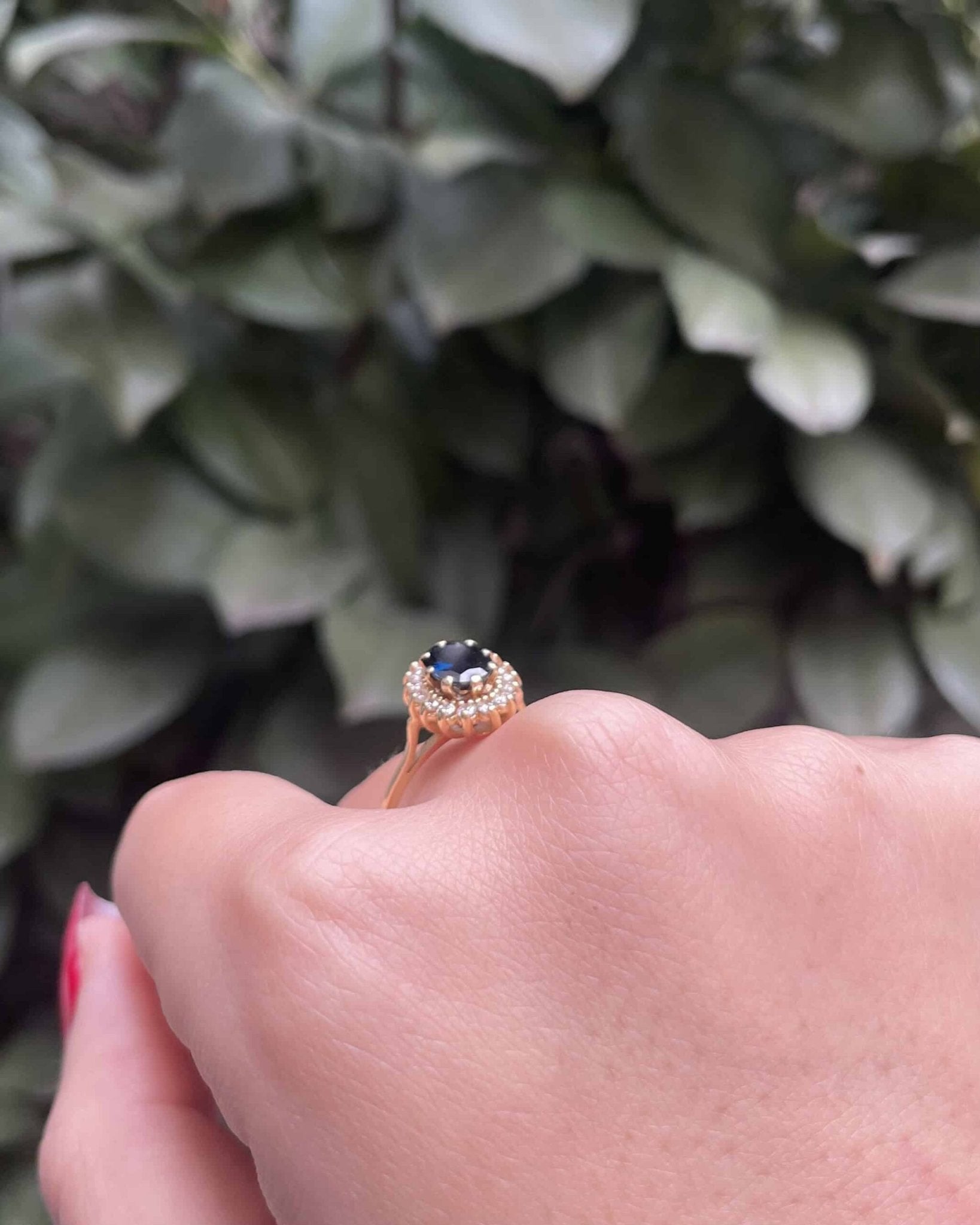 Bague Marguerite Saphir 1 Carat &amp; Diamants "Carolina" - Elliade Paris