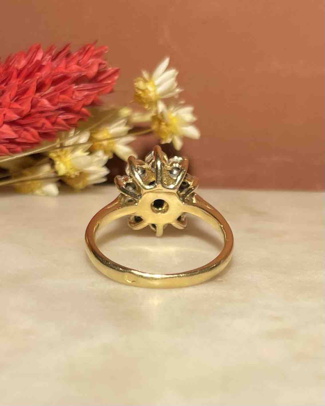 Bague Marguerite Saphir 1 carat &amp; Diamants "Danny" - Elliade Paris