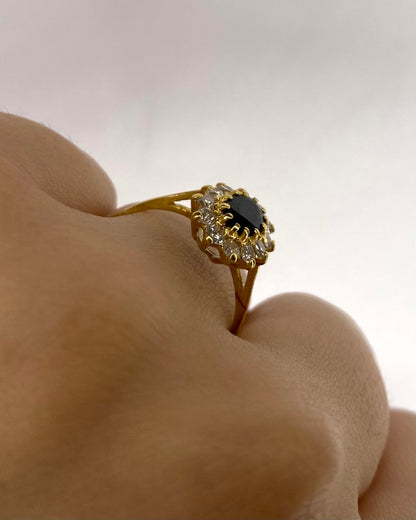 Bague Marguerite Saphir 1 carat &amp; Diamants &quot;Hailey&quot; - Elliade Paris