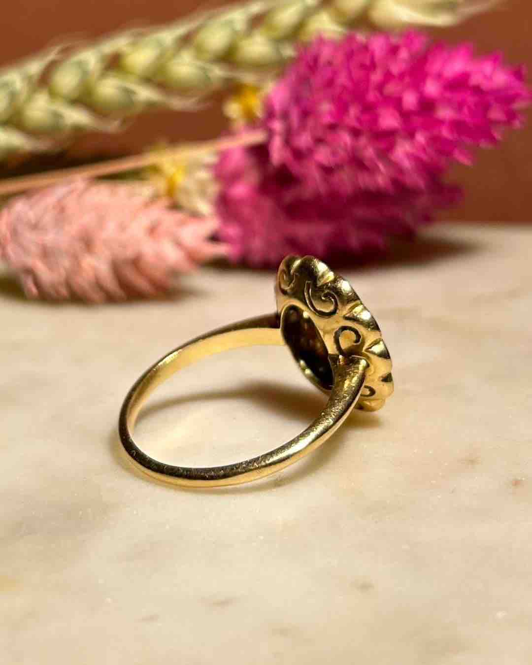 Bague Marguerite Saphir 1 Carat &amp; Diamants "Harmony" - Elliade Paris