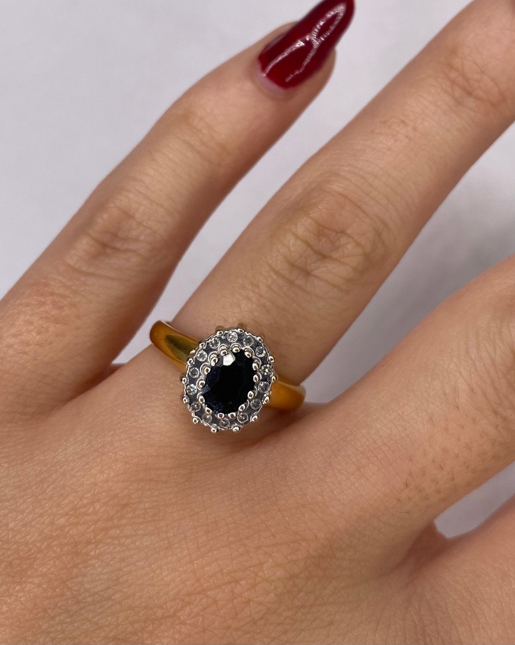 Bague Marguerite Saphir 1 carat &amp; Diamants "Hortensia" - Elliade Paris