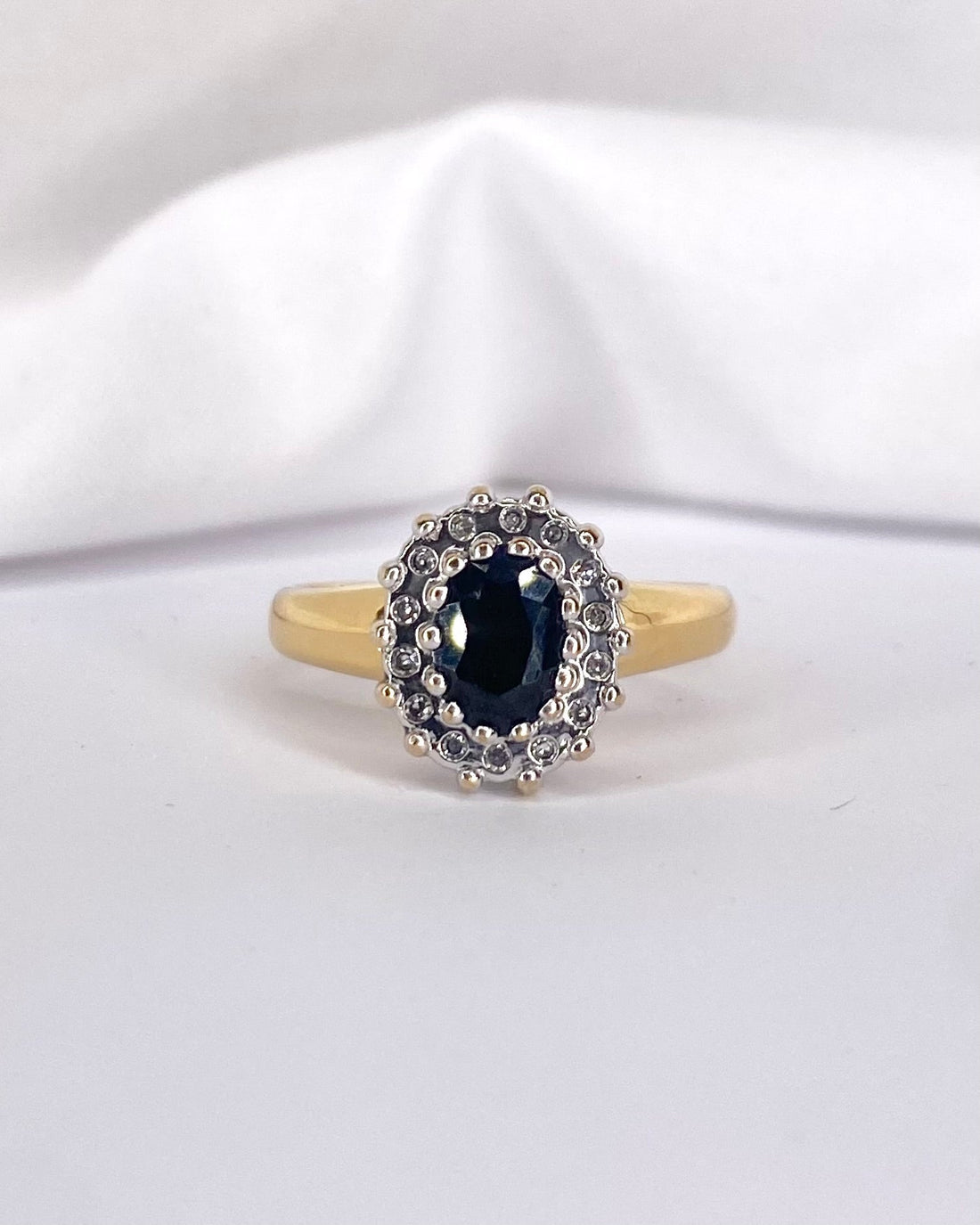 Bague Marguerite Saphir 1 carat &amp; Diamants &quot;Hortensia&quot; - Elliade Paris