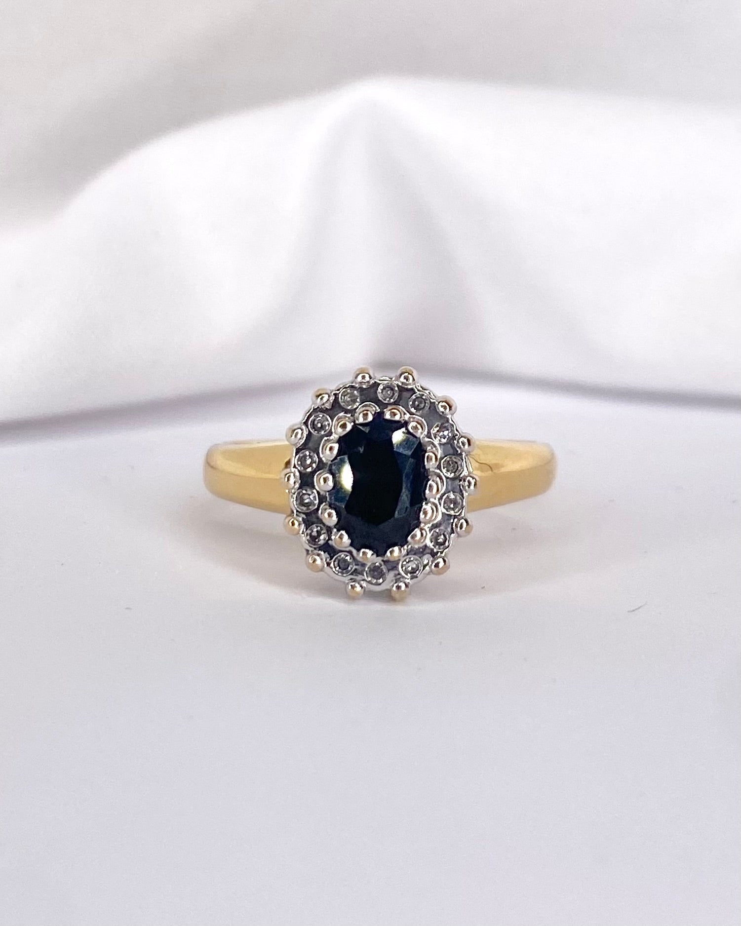 Bague Marguerite Saphir 1 carat &amp; Diamants "Hortensia" - Elliade Paris