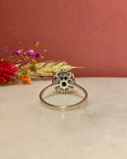 Bague Marguerite Saphir 1 carat &amp; Diamants &quot;Jess&quot; - Elliade Paris