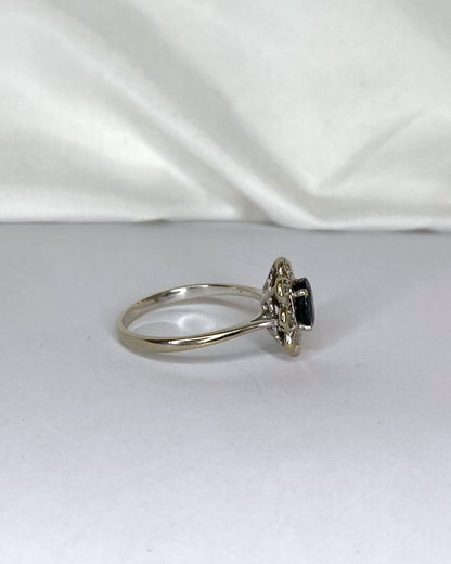 Bague Marguerite Saphir 1 carat &amp; Diamants &quot;Jess&quot; - Elliade Paris