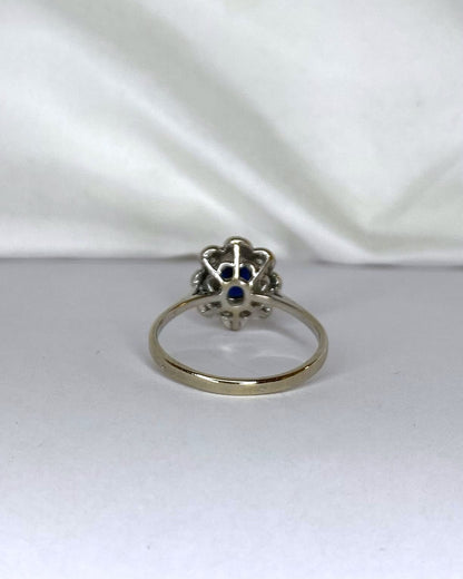 Bague Marguerite Saphir 1 carat &amp; Diamants &quot;Jess&quot; - Elliade Paris