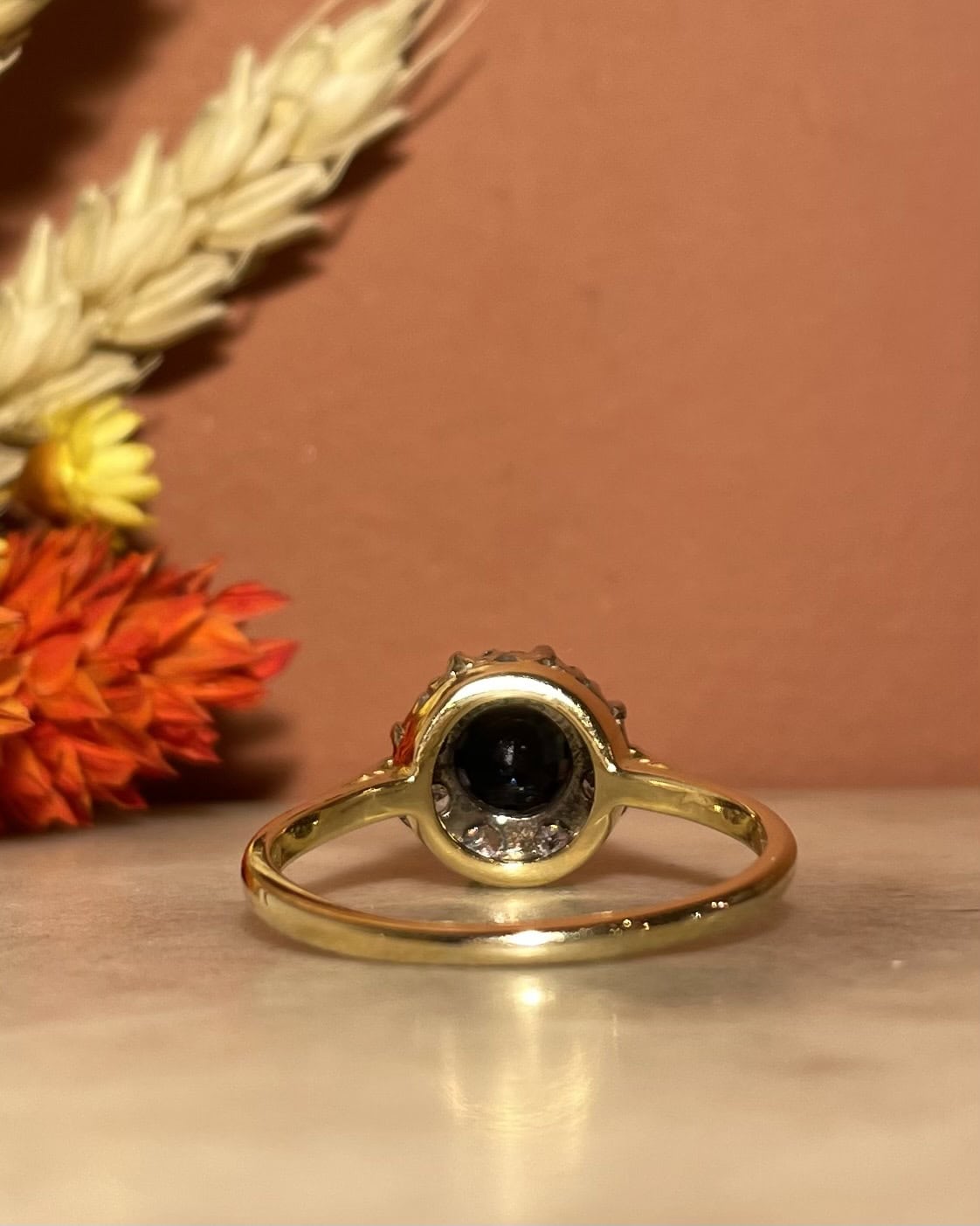 Bague Marguerite Saphir 1 carat &amp; Diamants "Katerine" - Elliade Paris