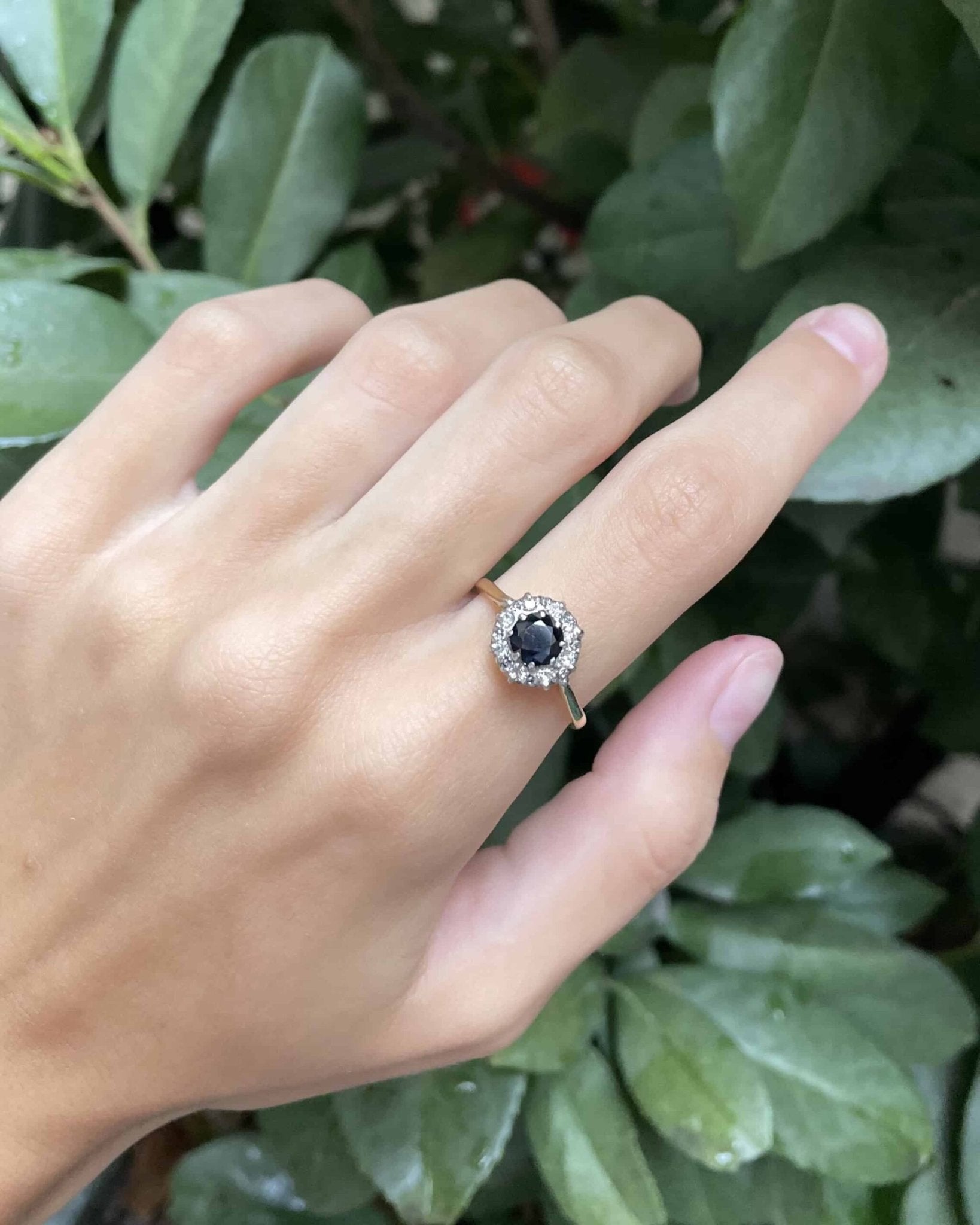Bague Marguerite Saphir 1 carat &amp; Diamants "Katerine" - Elliade Paris
