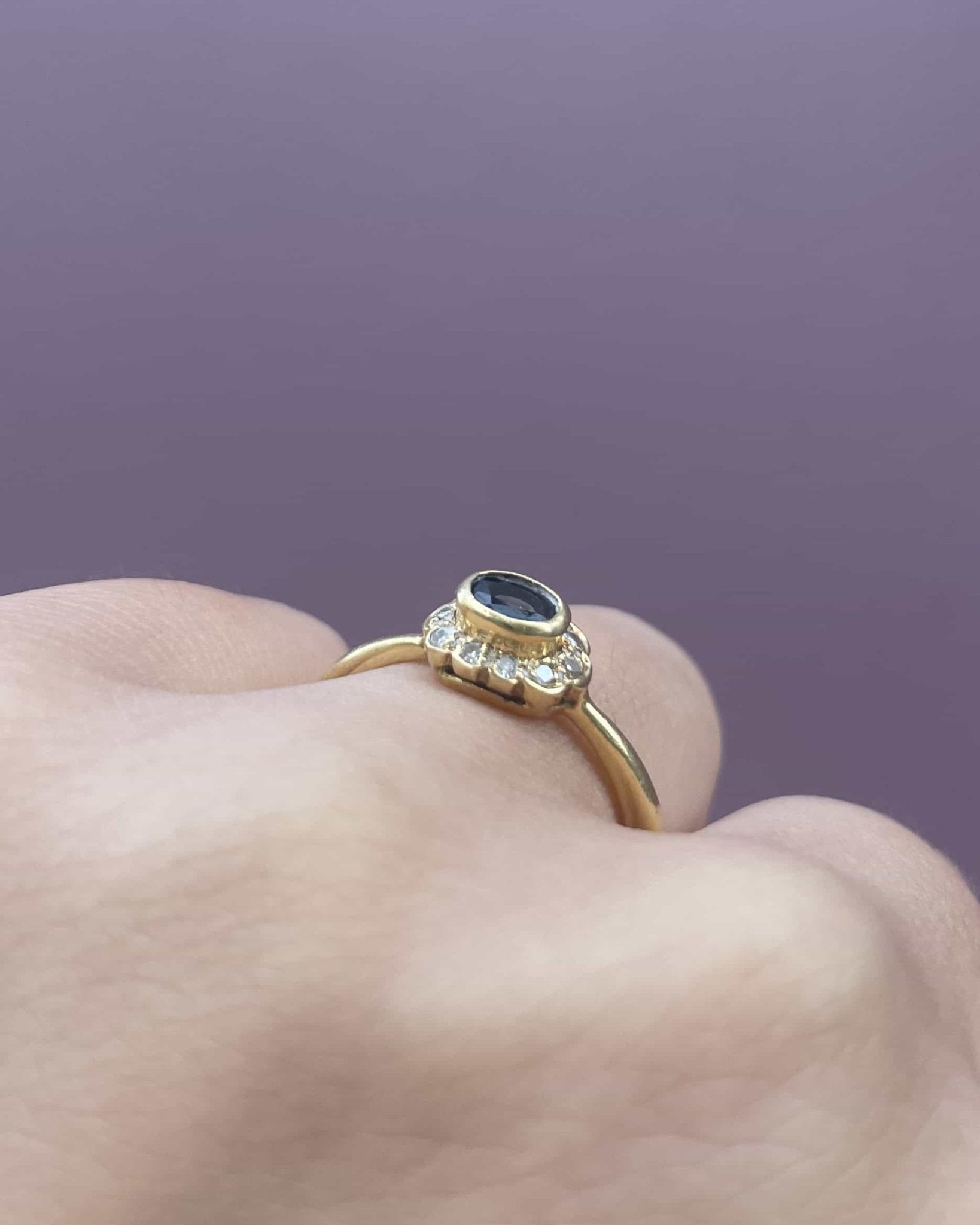 Bague Marguerite Saphir &amp; 10 Diamants "Dream" - Elliade Paris