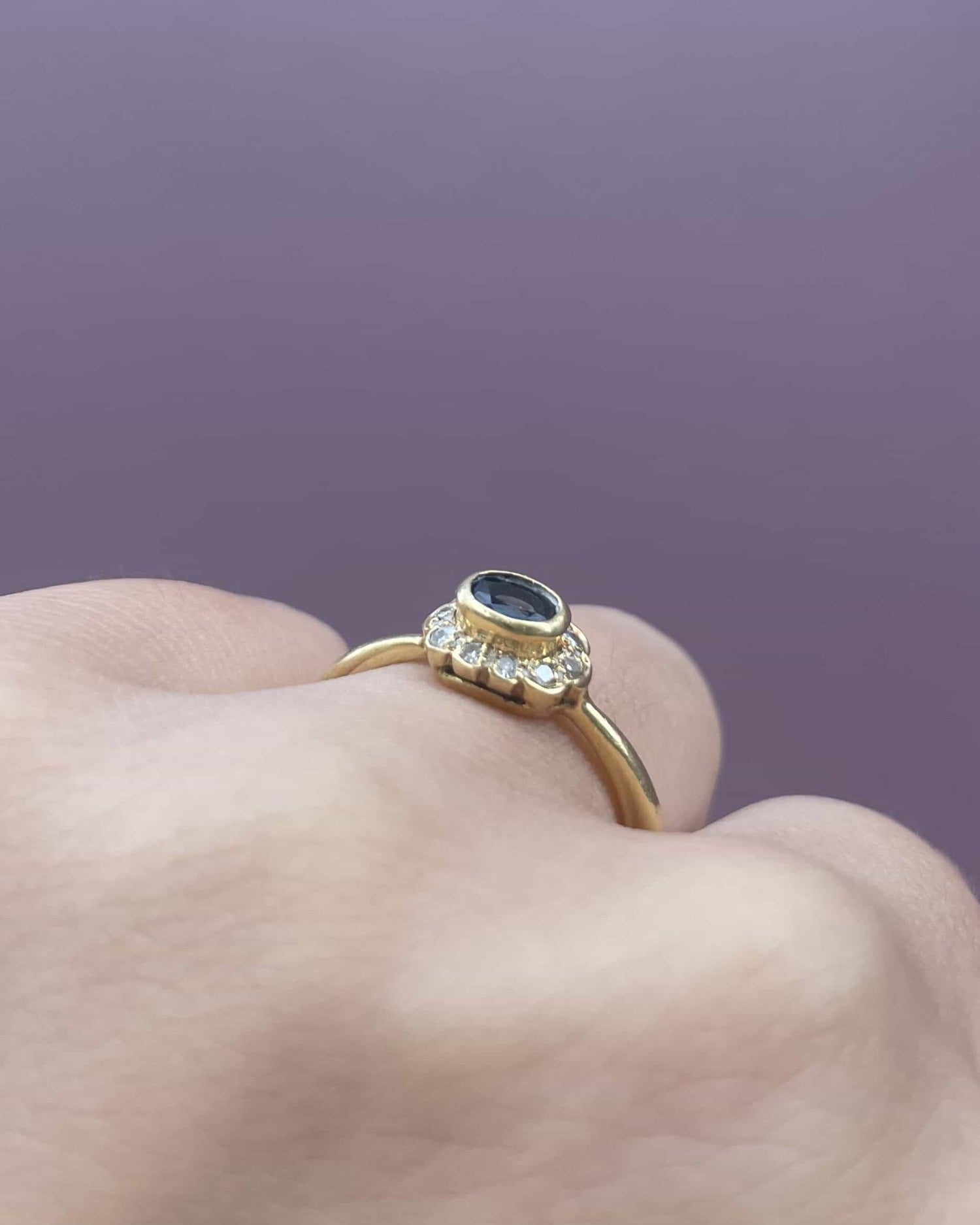 Bague Marguerite Saphir &amp; 10 Diamants &quot;Dream&quot; - Elliade Paris