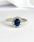 Bague Marguerite Saphir 1.05 carat & Diamants 0.30 carat "Hermione" - Elliade Paris