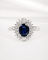 Bague Marguerite Saphir 1.08 carat & Diamants 0.47 carat "Adixia" - Elliade Paris