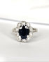 Bague Marguerite Saphir 1.10 carat & 10 Diamants "Irène" - Elliade Paris