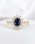 Bague Marguerite Saphir 1.10 carat & Diamants 0.24 carat "Jihane" - Elliade Paris